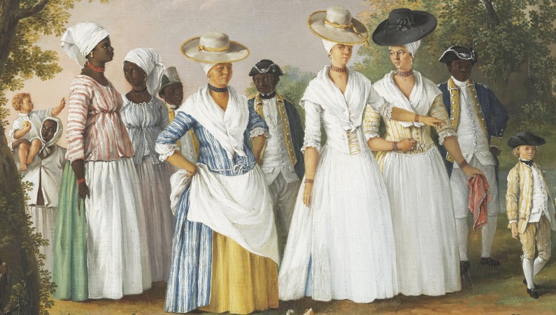 Free Women of Color with their Children and Servants in a Landscape, painted by Agostino BRUNIAS